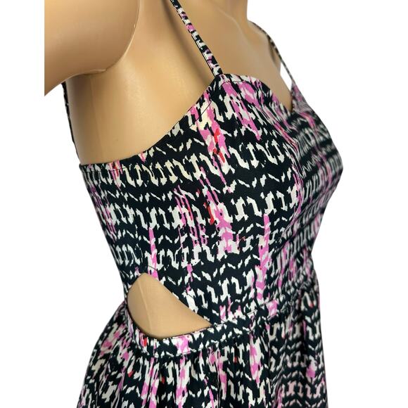 2/$15 American Eagle Cutout Mini Dress Pink Black Ombre Pockets Size 0 - Picture 7 of 13